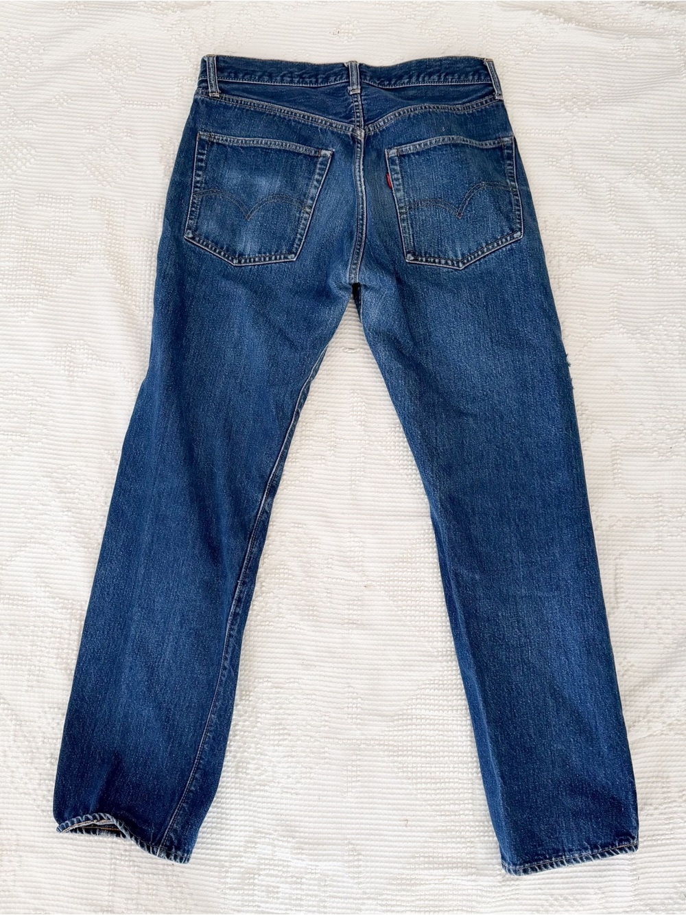 VINTAGE Levis straight Leg Selvedge Jeans Red Tab #6 Code USA Made - Picture 9 of 16